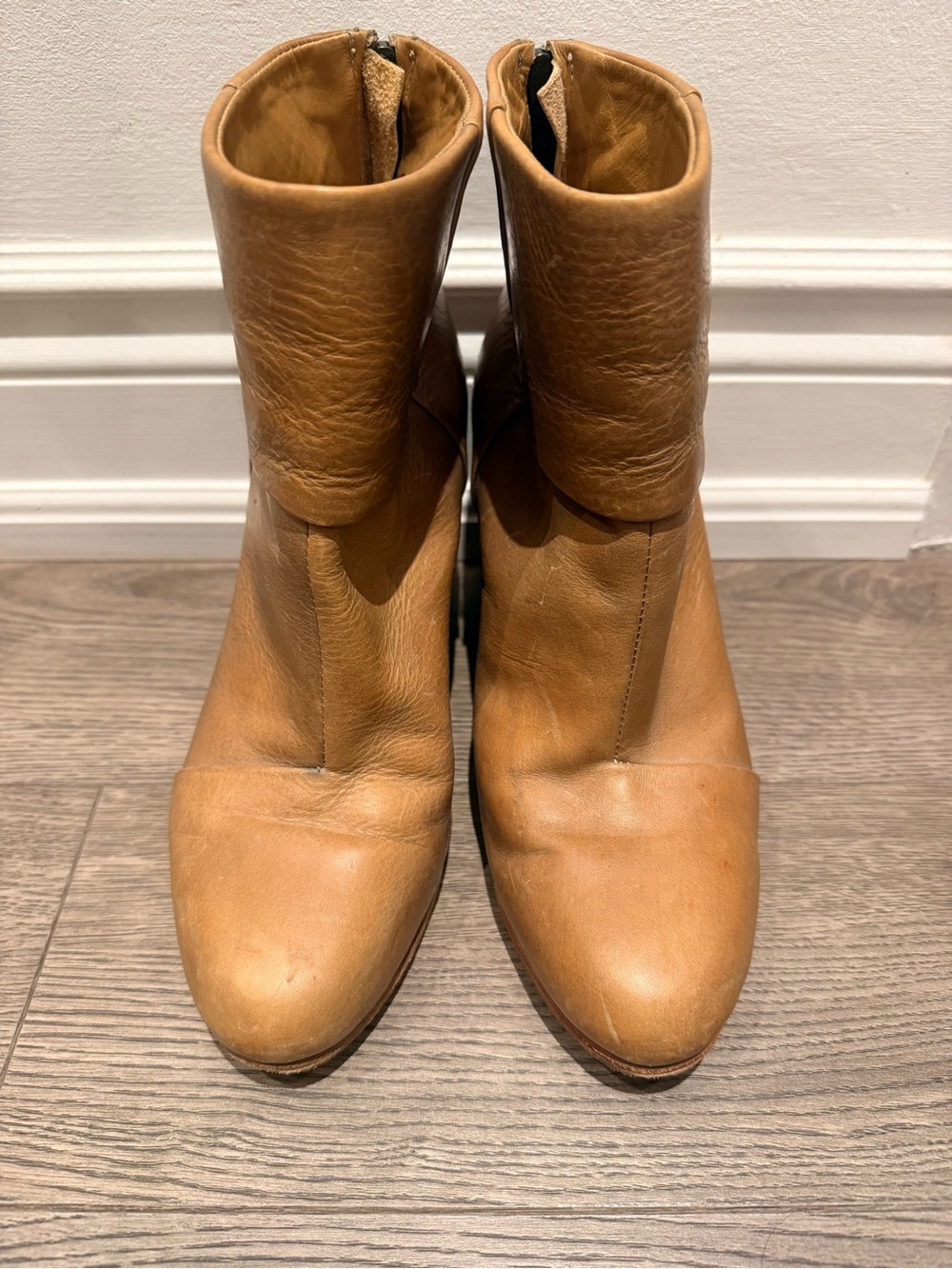 Rag & Bone Tan Leather Ankle Boots